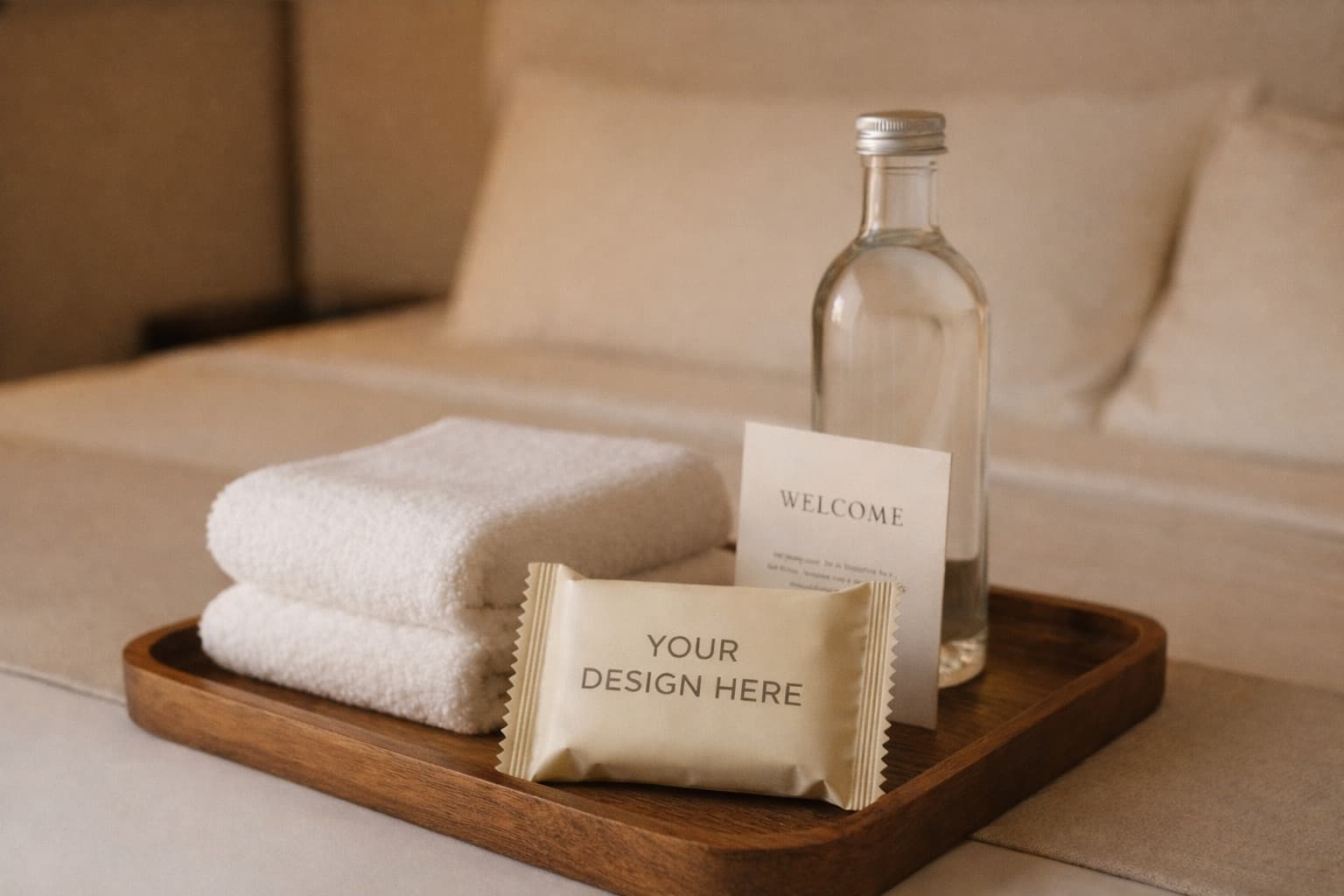 Branded cookies for hotel check-in trays and room amenities